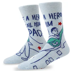 Human Feelings Men's Fun Socks Dad Crew Socks- 1 Pair Pack - Cool & Funny Father's Day Novelty Gifts