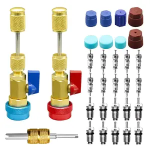 R134A Valve Core Quick Remover Installer, High Low Pressure Valve Core Remover Kit for R134A Refrigerant Air Conditioner System NONE