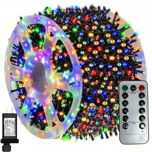 Christmas 328.08ft/100m-900 LED Fairy Lights 8 Modes Remote Control with Timer Dimmable Colorful Warm White String Lights for Xmas Home Party Yard Indoor Outdoor Xmas Tree Holiday Decor