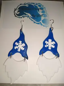 Snowflake Gnome Polymer Clay Earrings