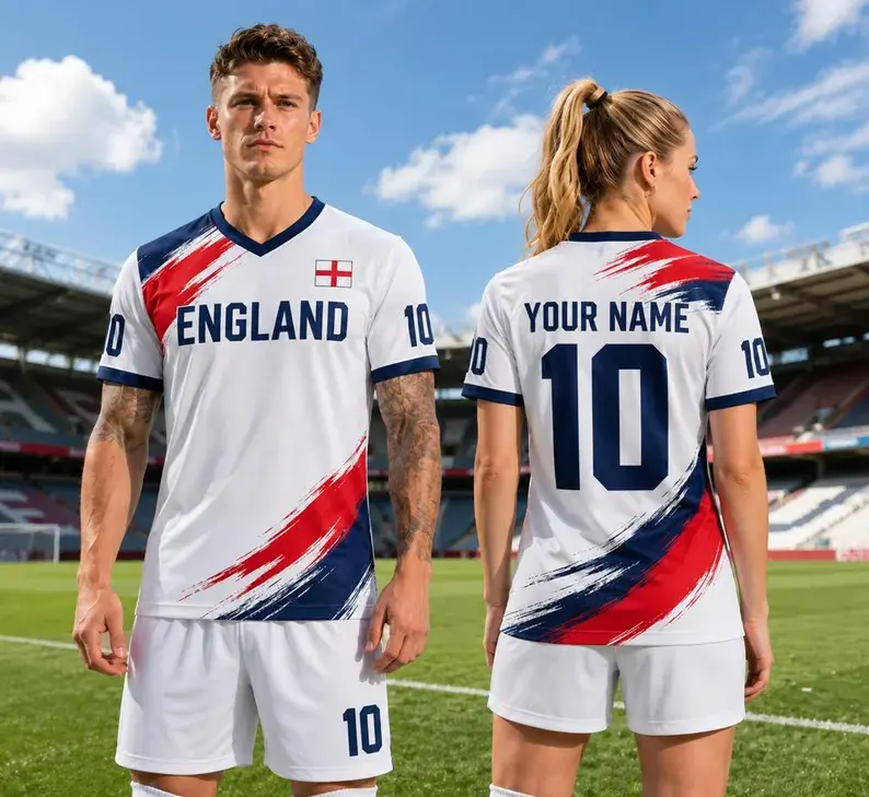 England Soccer Jersey, Custom Name Number Soccer Unisex Shirt, Personalized Number England Football Jersey, England Soccer Team Shirt Gift
