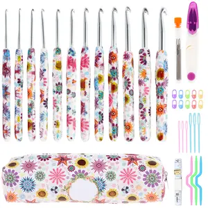 Crochet Hook Set Exquisite Knitting Hook Comfortable Hooks Knitting Needles Kit Interesting Knit Needles Weave Yarn Set Smooth Grip Crochet Needles for Crochet Supplies