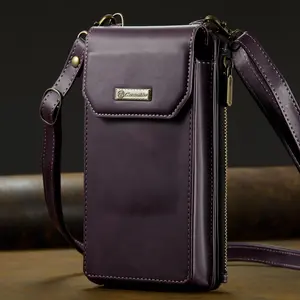 Vintage Faux Leather Phone Wallet, Multi Card Slot Detachable Wrist Strap Phone Case, Phone Accessories Compatible with iPhone & Samsung Galaxy, Wallet Phone Lanyard