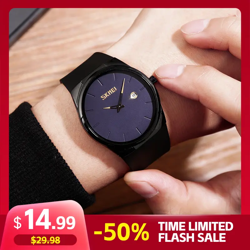 SKMEI Unisex Casual Minimalist Wristwatch, 30m Waterproof Ultra-Thin Design with PU Strap and Calendar Display, Casual Wristwatch, Modern Waterproof Watch, Men's Accessories, Minimalist Decluttering, Round Face, Pu Leather, Buckle