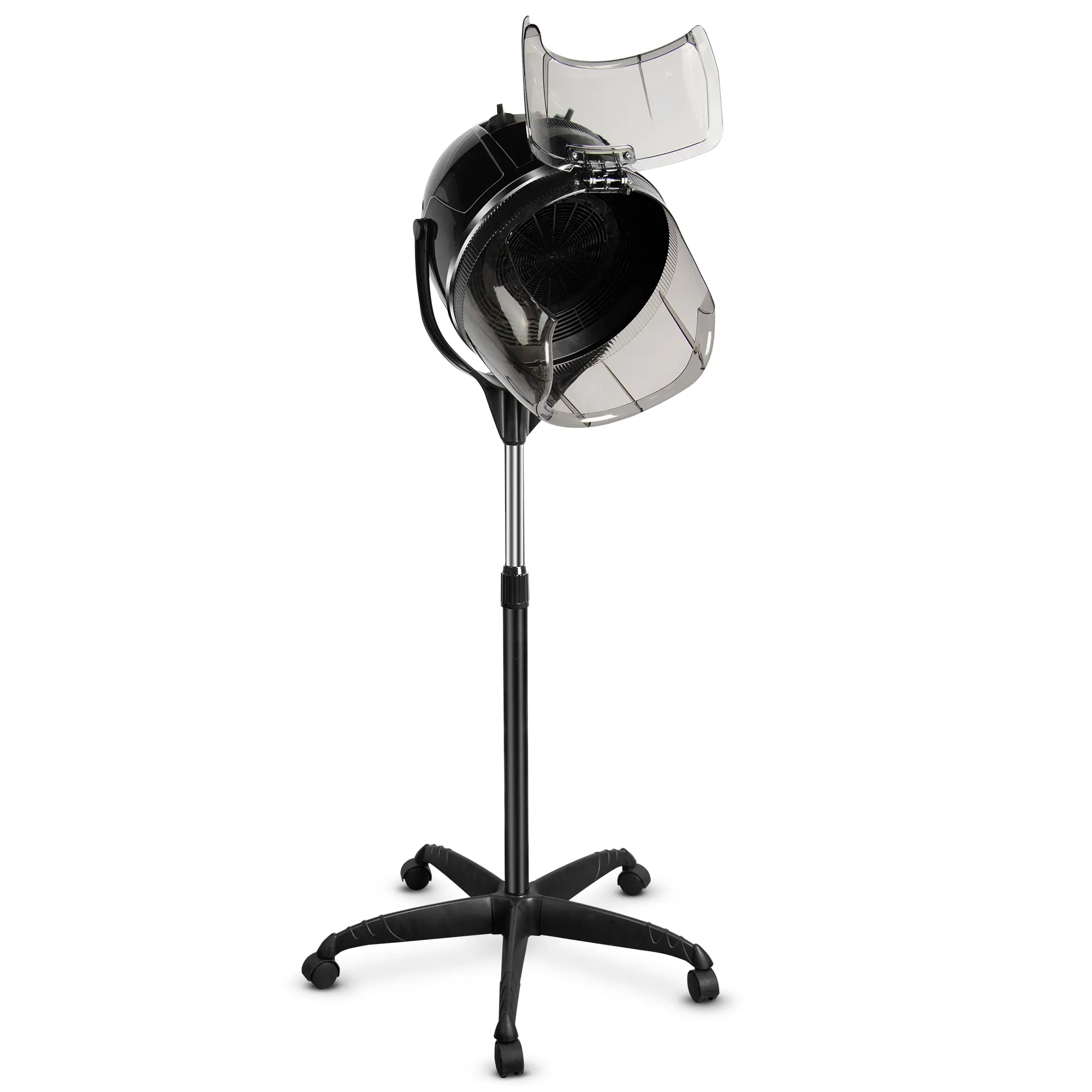 EasyinBeauty Professional Stand Up Bonnet Hair Dryer 1050W, Adjustable Hood Floor Salon Hair Styling Dryer with Timer & Heat Control, Black