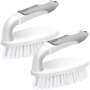 Scrub Brushes for Cleaning Bathtub Scrubber Heavy Duty Scrub Brush with Handle Stiff Bristle Cleaning Brush for Shower, Kitchen, Sink, Bathroom, Floor