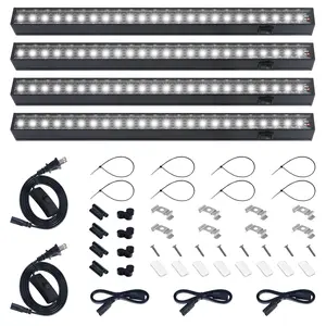 Barrina T5 Grow Lights, 1FT, Full Spectrum, 3 Mounting Modes, Magnetic Installation, Linkable, 5000K, 4 Packs, Black