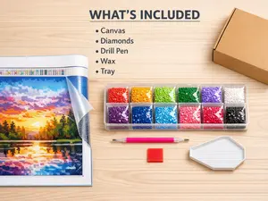 Custom Diamond Painting Kit — Personalized Photo Art Kit with Adhesive Canvas & Resin Drills for DIY Crafting 12x16" to 20x24" Sizes