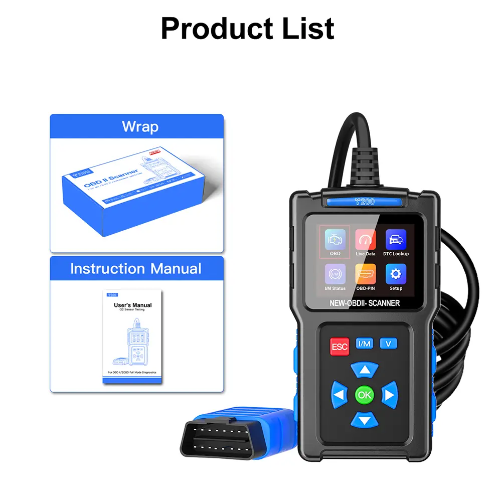 BM500 OBD2 Scanner Diagnostic Tool for Cars That Check Engine Light Emissions Readiness Read and Clears Vehicle Error Codes for All OBD II Protocol Vehicles