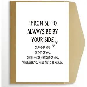 Dirty Naughty Anniversary Card for Him, Inappropriate Funny Valentines Day Birthday Card for Husband Boyfriend, Always Be By Your Side