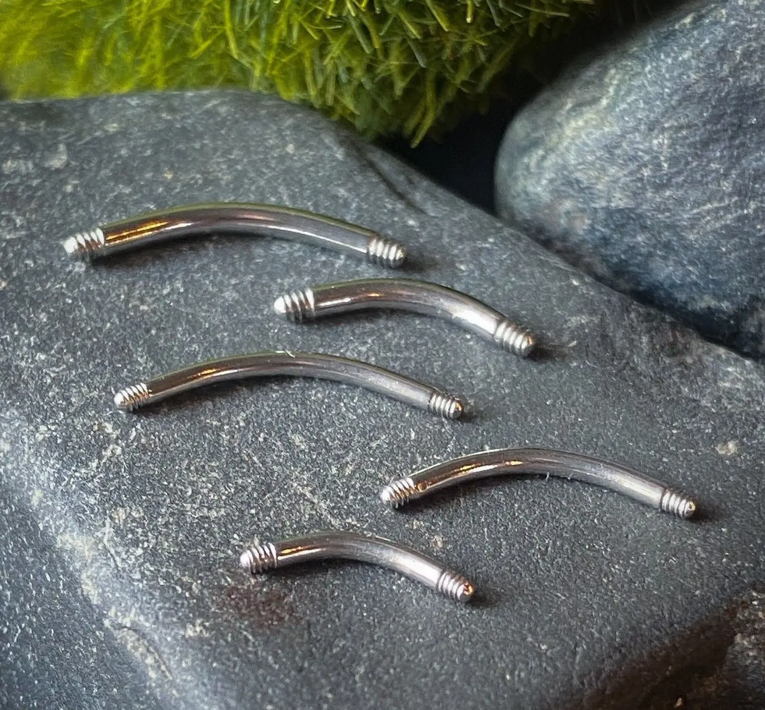 Body Jewelry Replacement Parts - 10pk 316L Surgical Steel Curved Bars Barbells