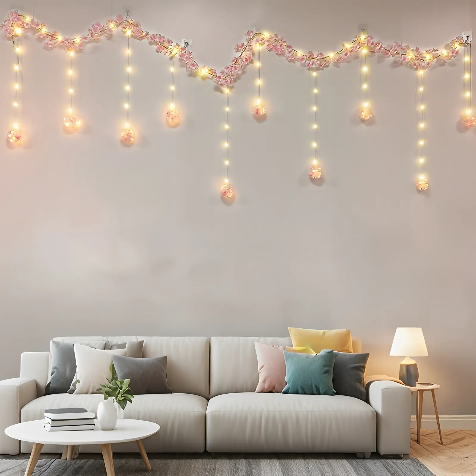 MICRENCY New Cherry Blossom Vine Wish Ball String Lights 118 inches 270 Blossoms 108 LEDs 8 Modes USB Remote 10 Round Balls for Home Bedroom Parties Indoor Decor, Led Lights summerwins