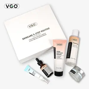 VGO Skincare 5-step Rountine Skincare Set All-in-One Simple Care Facial Care-A,Moisturizer,Eye cream,Toner,Cleanser,VC Serum,Comfort vgo skin moisturizer