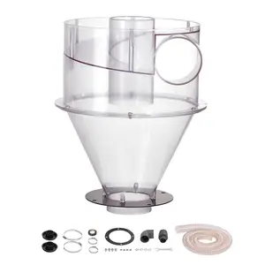 summervibes VEVOR Cyclone Dust Separator, 4 Retrofit Cyclone Separator for Dust Collectors, ABS Dust Deputy With 2 Hole O. D. Connector Hose for Wet/Dry Shop Vacuums, Fits 5-10 Gallon Tank (Tank Exclude)