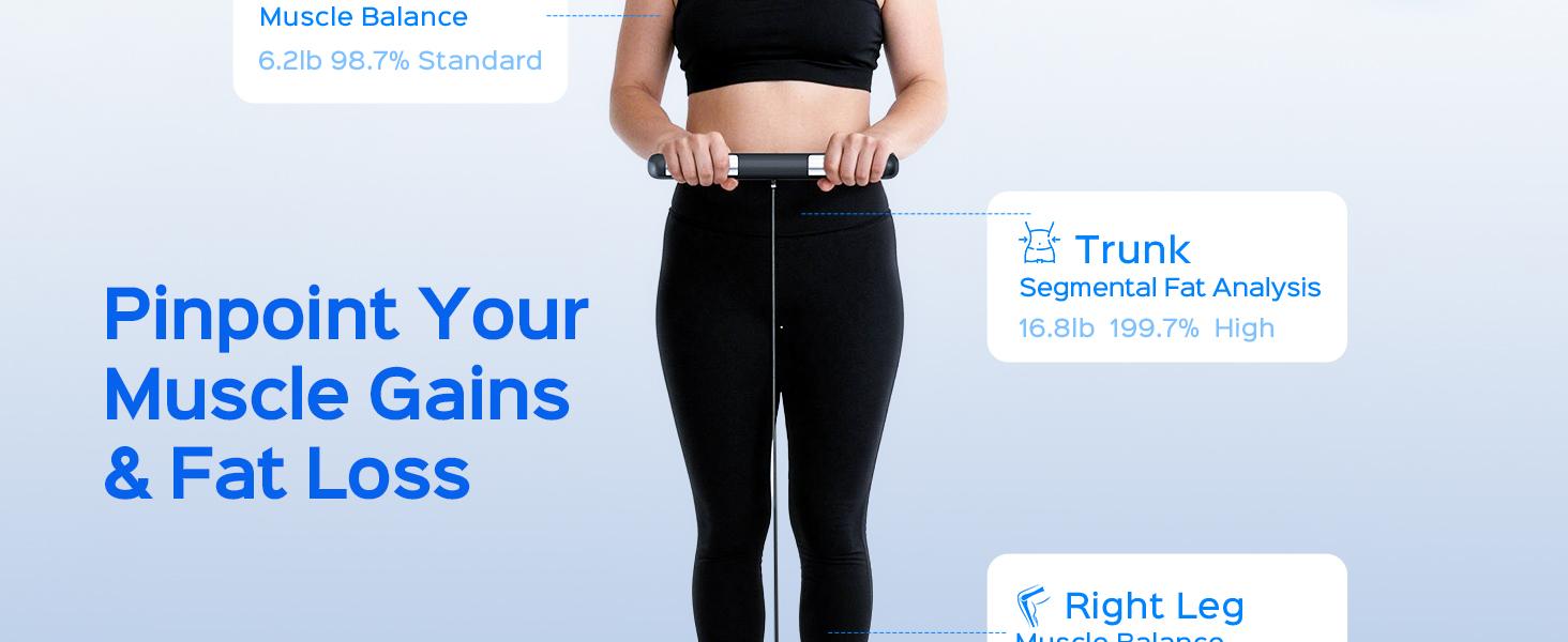 Tychesy 8-Electrode Smart Body Fat Scale with Handle | Segmental Body Composition Analyzer | 20+ Metrics | Large LED Display Tychesy 8-Electrode Smart Body Fat Scale with Handle | Segmental Body Composition Analyzer | 20+ Metrics | Large LED Display