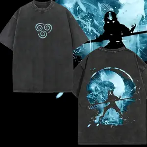 [COLLECTION] 4Limited Avatar Anime T-Shirt - Aang, Katara, Zuko, Toph Beifong The Last Airbender Double Printed Washed Tee Unisex Oversize Acid Washed Lightweight Cotton T-Shirt, Gift For Anime Fans, Oversized, Festive