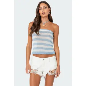 Nox Striped Knit Tube Top