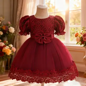 2168 Girls Sequin Design Dress Mesh Wedding Party Princess Dresses Summer Korean Version Of 0-2 Years Old