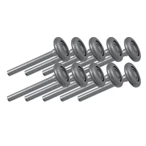 Ideal Security Garage Door Rollers with 10 Ball Bearings 2" Steel Wheels 4" Stem Pack of 10 for Residential & Commercial Doors