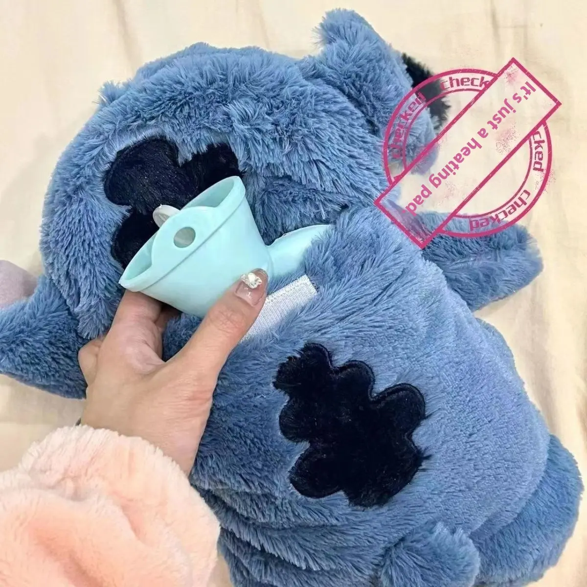New Plush Doll Hot Water Bag Winter Hot Water Injection Bag Doll cartoon plush water hand warm New Year gift thickened new cute Thermal Bottle  Blue pastel Cup