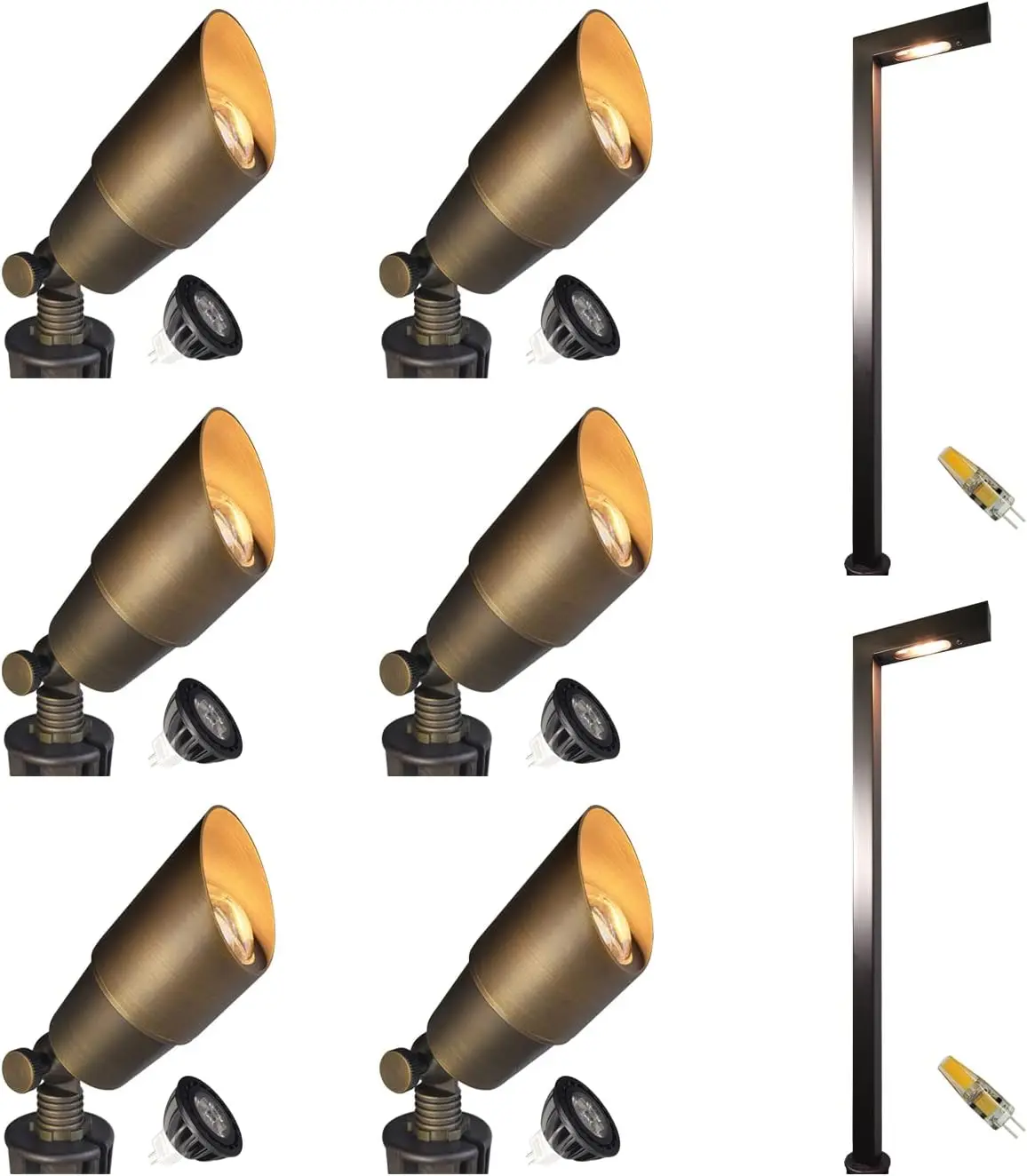 COLOER Low Voltage Landscape Lighting | Die-cast Brass Waterproof LED Garden Decor Lights Kit KIT-5