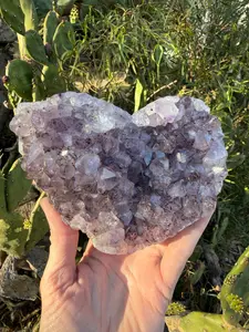 Large Amethyst Geode Heart