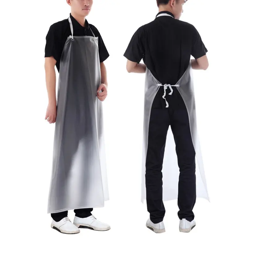 YOKOMA PVC Plastic Apron Cooking Chef Worker Labor Workwear Waterproof Anti-Oil Durable