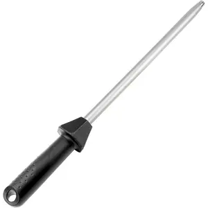 119N Diamond Sharpening Steel – Professional Solid Knife Sharpener Honing Rod with Built-In Angle Guides, Sharpens, Realigns, and Polishes Edges for Chef and Kitchen Knives