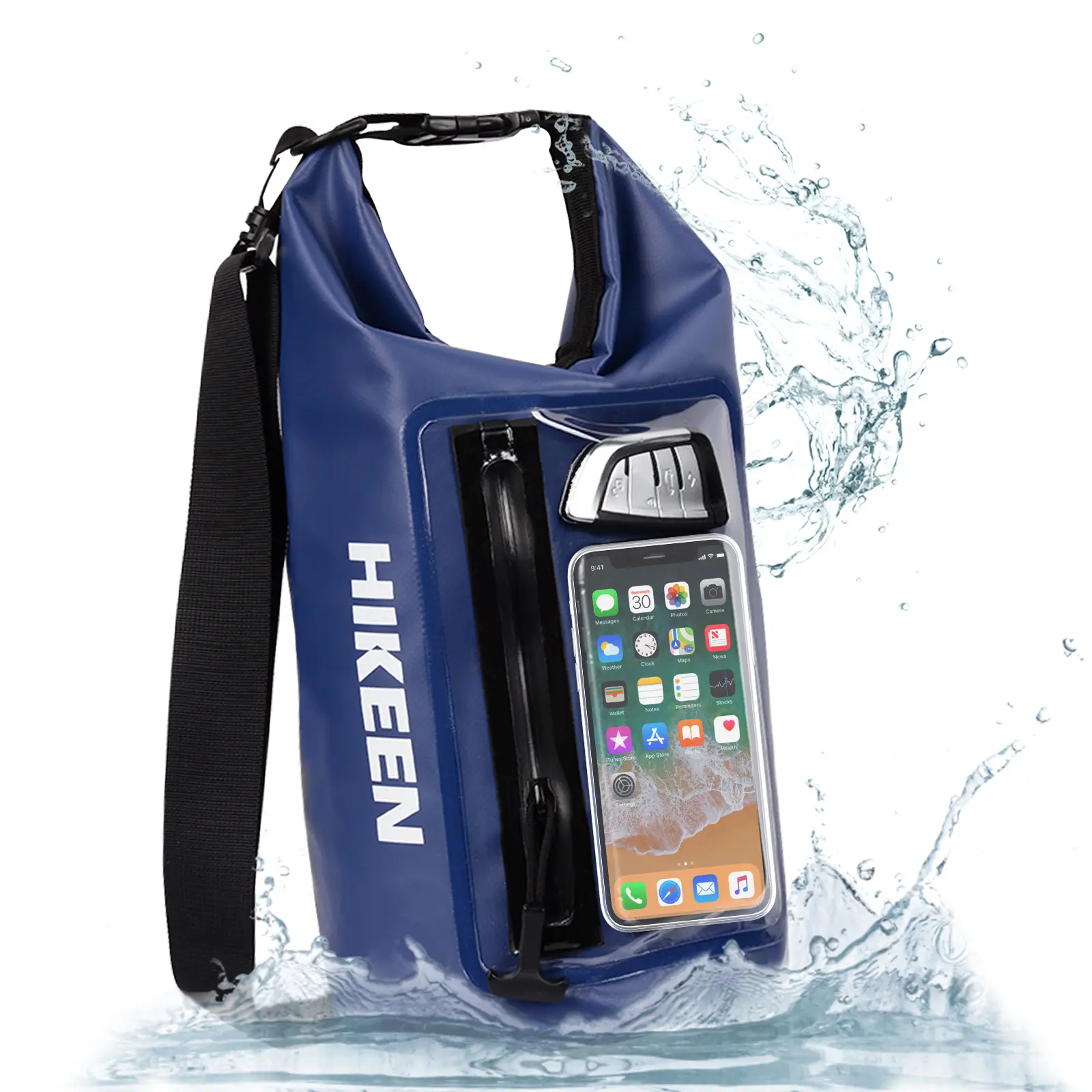 Hikeen Waterproof Dry Bag Backpack - 5L/10L/20L Boating Accessory with Waterproof Phone Case for Boating, Fishing, Dry Bags Waterproof