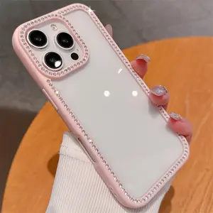 Sparkly Glitter Diamond Cases For iPhone 16 15 14 13 12 11 Pro Max Clear Rhinestones  Plus Cover