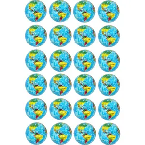 24 Pack Mini Soft Foam Earth Squeeze Balls Planet Theme | Stress Relief Bulk Party, Birthday, Classroom Favors, Rewards Toy Set for Kids (2.5”) moon  ball sensory toy anti anxiety Rainbow Emotion