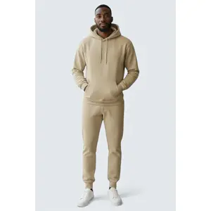 Beige Heavy Blend Fleece Sweat suit for Men | Men’s Fleece Sweatsuit