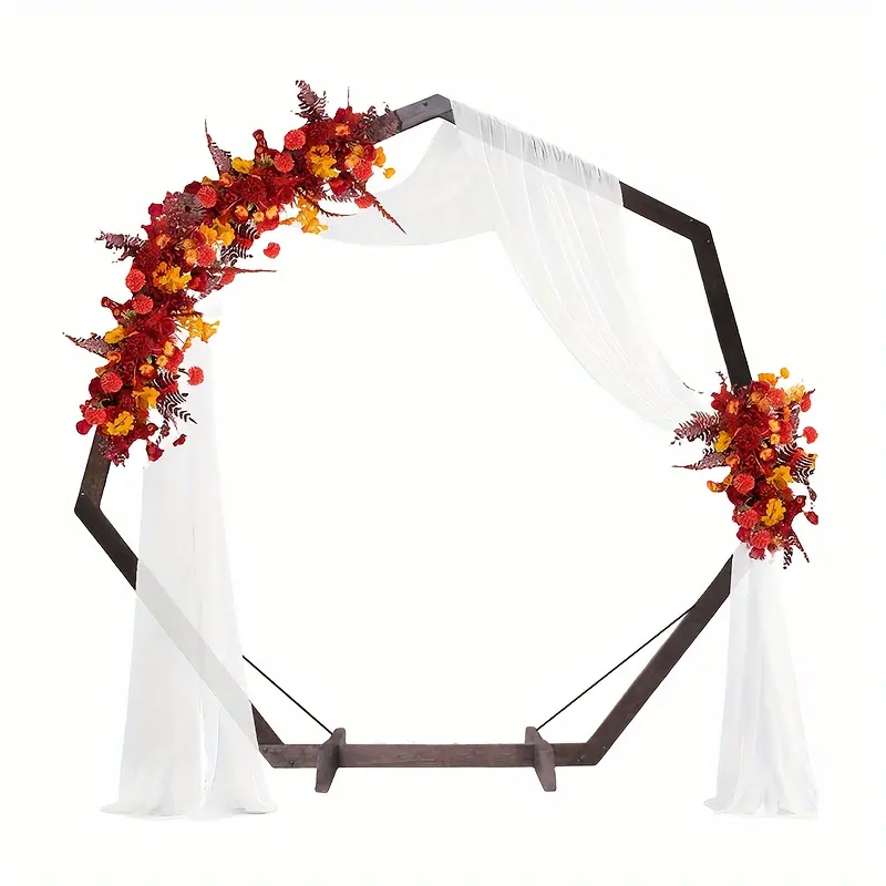7.4FT Wedding Arch, Seven Layers Wood Arch for Wedding Ceremony, Wedding Arbor Rear Stand for Garden Wedding, Party, Indoor, Outdoor, Wooden Wedding Arch Country Farmhouse Theme