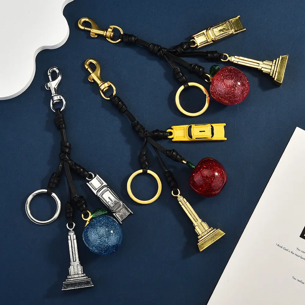 Apple Keychain Cute Crystal Red Apple Pendant Keyring For Backpack Decoration Exquisite Accessories Gifts