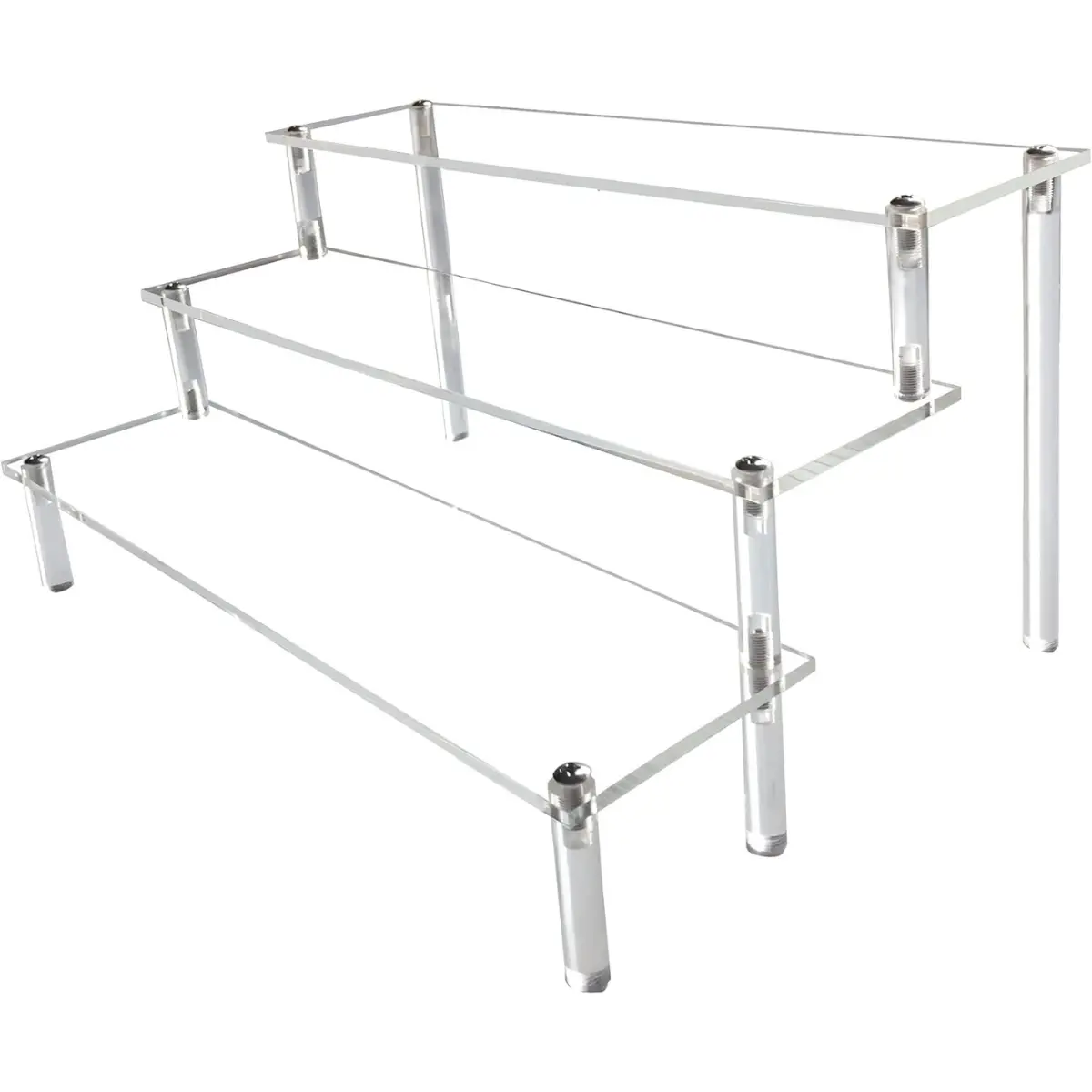 Acrylic Riser,Clear Display Risers Stand Perfume Organizer Cologne Acrylic Shelves 3 Tiered Cupcake Shelf for Amiibo Funko POP Figures Food Desserts Holder Collection Cosmetic Vendor Product