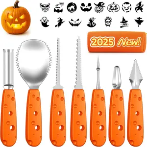 Halloween Pumpkin Carving Kit 22PCS Stainless Steel Carving Tools Set with 15 Stencils & Carrying Bag Pumpkin Decorating DIY Jack-O-Lantern 2025 Halloween Gifts for Kids & Adults