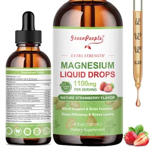GREENPEOPLE Magnesium Glycinate Liquid Drop - 17-in-1 4Fl. Oz Triple Magnesium Complex Supplement with Glycinate 400mg & Citrate 500mg Taurate