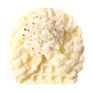 Infant Baby Girl Turban Hat Infant Girl Soft Cute Flower Cap Knotted Hospital Hat for Photography