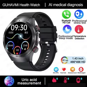 2026 New Laser Therapy ECG+PPG Smartwatches Men Women Sapphire Glass Screen Heart Rate Blood Lipid Uric Acid Health Smart Watch