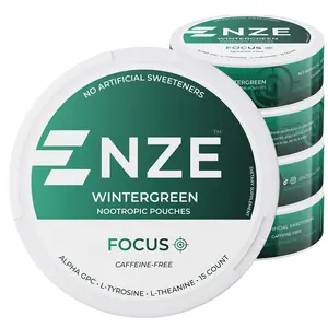 NZE Caffeine Free Nootropic Pouches  - Nootropic Pouches with Alpha GPC, L-Tyrosine & L-Theanine - No Sugar or Artificial Sweeteners - 15 Nicotine Free Pouches Per Can