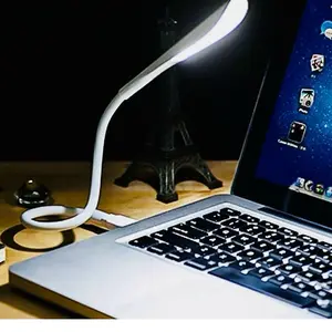 Flexible Gooseneck USB Powered LED Desk Lamp Eye-Caring Portable Reading Light for PC Laptop with Adjustable Brightness