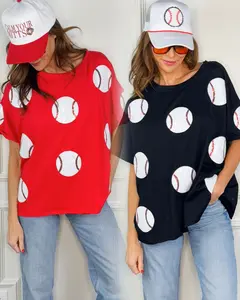 Oversized Sequin Baseball Tee