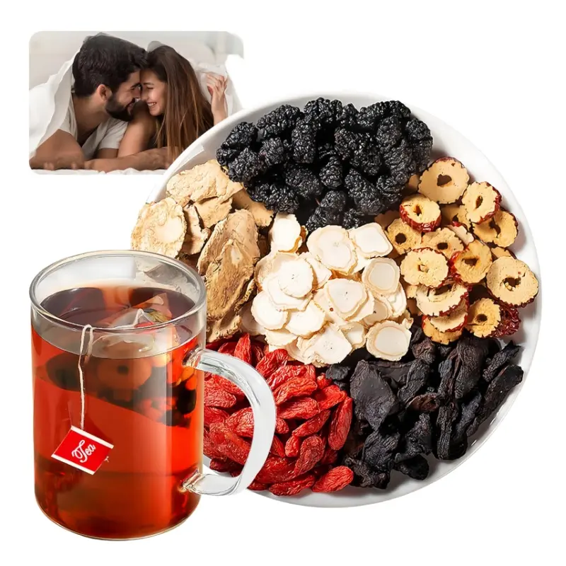 60Bags Kidney Tea Formula Ginseng Five Treasure Tea Combination Scented Tea, Natural Herbal Health Tea Dried Fruit Beverage, Organic Kidney Cleanse Tea for Men &Women