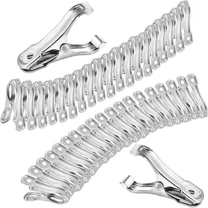 40 PCS Garden Clips Stainless Steel Greenhouse Clamps for Netting, Strong Grip Hold Down Shade Cloth or Plant Cover on Garden Hoops