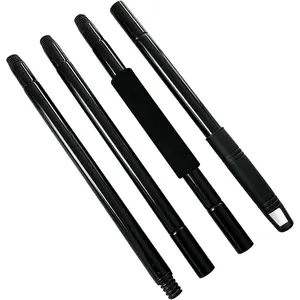 4-Section 57 Inch/145cm Universal Replacement Mop & Broom Handle - Heavy Duty Pole with EVA Foam Soft Grip, Standard American Threading for Most Mop Broom Heads (Black)