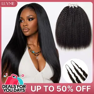 LUVME Feather Crochet Hair Readitress™ 100% Human Hair Pre-Separated Strands Miracle-Knots Boho Knotless Braids Mermaid Braids Lightweight Protective Style Kinky Straight/Burmese Curl/Wet and Wavy Full Head Set Beginner-Friendly #DealsForYouDays
