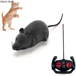 Remote Control Mouse Pet Toy - Flocked Fur Realistic RC Rat, Plastic, 15x9x7cm, 2x1.5V AA Batteries, No Excessive Promotions, Interactive Exercise Toy for Cats, Indoor Play & Hunting Training