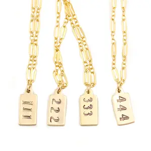 Angel Numbers Divine Necklace - Personalized 16' Length with Extension 111 Intuition, 222 Alignment, 333 Support, 444 Protection, 555 Change & 777 Luck