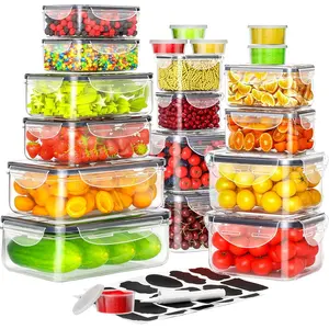40PCS Airtight Food Storage Containers with Lids (20 Containers & 20 Lids) Stackable 100% Leakproof Plastic Meal Prep Containers Microwave Safe Food Organization Storage Sets for Lunch