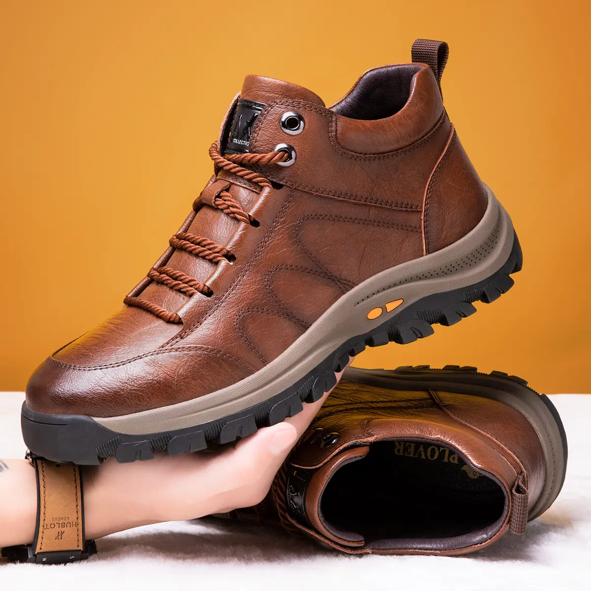 Men’s Mid-Top Hiking Shoes - Durable Outdoor Footwear, Breathable Slip-Resistant Trekking Shoes for Walking Adventures, Handles Varied Outdoor Paths